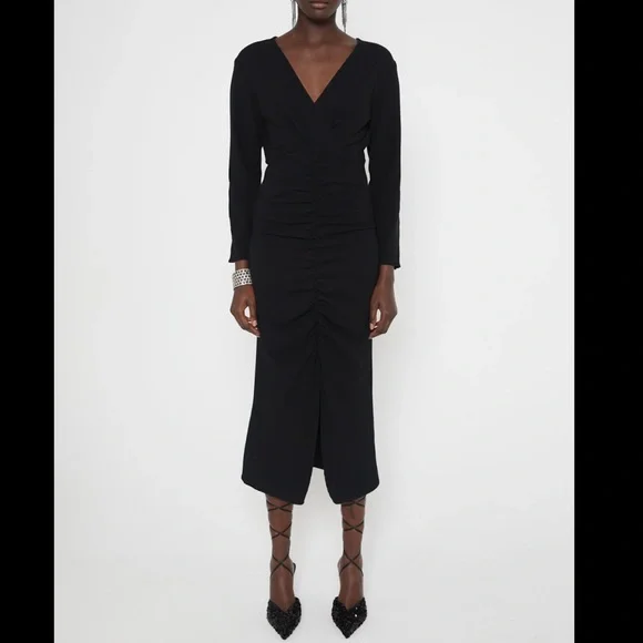 knee length dresses for ladies ZARA USA DRAPED MIDI DRESS PINK